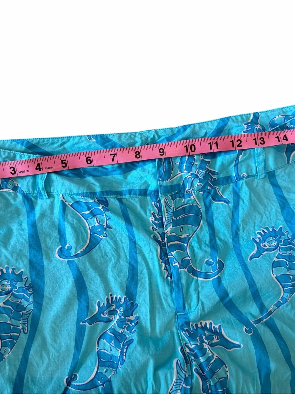 Vintage Vtg Women’s LILLY PULITZER Blue Seahorse Capri Pants Size 8 - Picture 3 of 5
